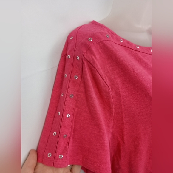 2/$30 CHICOS Barbiecore Mean Girls Pink Women's Casual Top (#1,214) - Picture 4 of 9